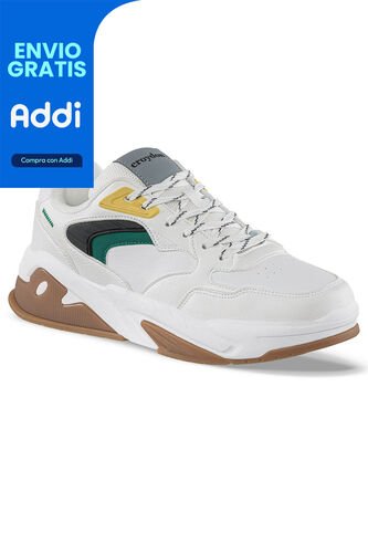 Tenis Urbanos Doter Blanco-Blanco Croydon Para Hombre Croydon