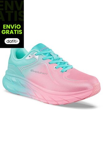 Tenis Running Lukup Rosa-Verde Para Mujer Croydon Croydon