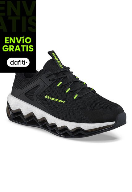 Tenis Running Wuhop Negro Croydon Para Hombre