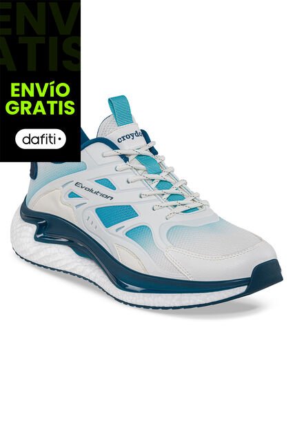 Tenis Running Mufos Blanco-Azul Croydon Para Hombre