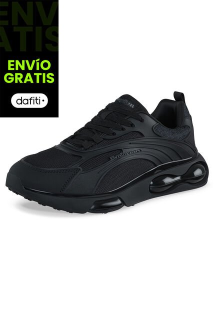 Tenis Running Bazef Negro-Negro Croydon Para Hombre