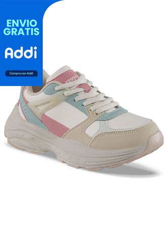 Tenis Urbanos Dosher Beige-Rosa Croydon Para Niña Croydon