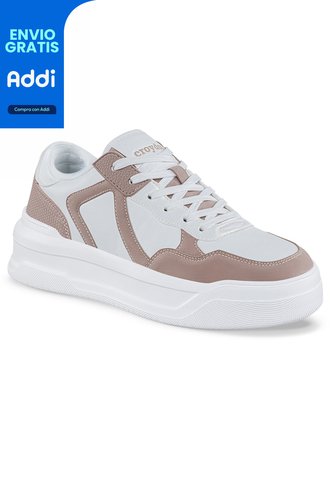 Tenis Casuales Danz Blanco-Rosa Croydon Para Mujer Croydon