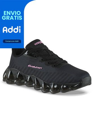 Tenis Running Sillux Negro-Negro Croydon Para Niña Croydon
