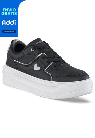 Tenis Casuales Mefos Negro Croydon Para Mujer Croydon