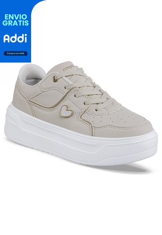 Tenis Casuales Mefos Beige Croydon Para Mujer Croydon