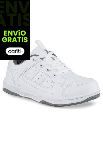 Tenis Colegio Leine C Blanco-Gris Para Niño Y Niña Croydon Croydon