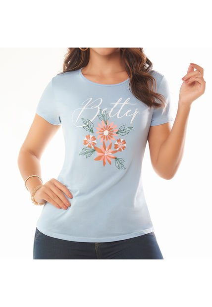 Camiseta Valeri Azul Para Mujer Croydon