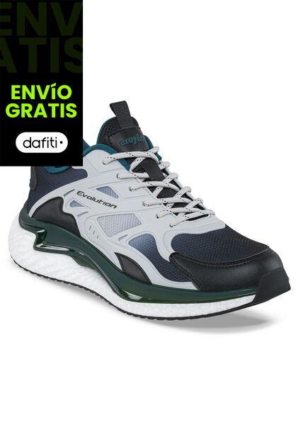 Tenis Running Mufos Blanco-Negro Croydon Para Hombre