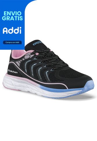 Tenis Running Qorife Negro Croydon Para Niña Croydon