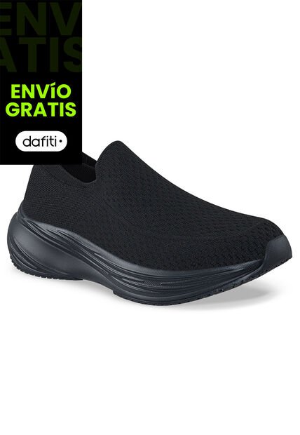 Tenis Para Caminar Shuy Negro-Negro Croydon Para Hombre