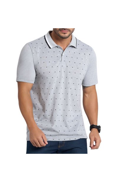 Camiseta Polo Emilio Gris Para Hombre Croydon