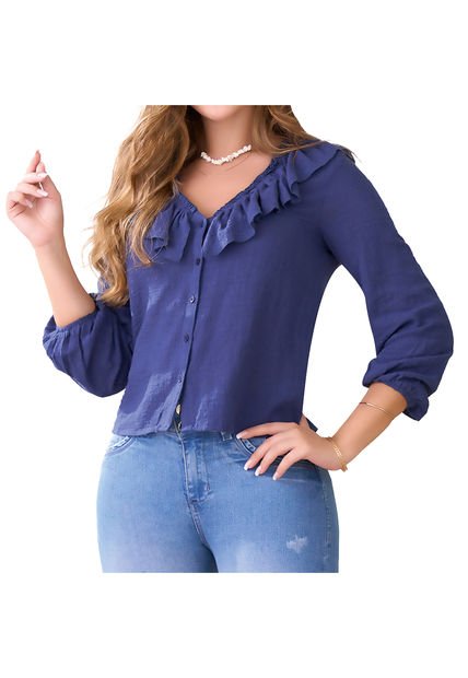 Blusa Julie Azul Osc Para Mujer Croydon
