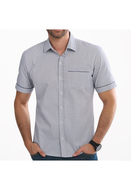 Camisa David Azul Para Hombre Croydon