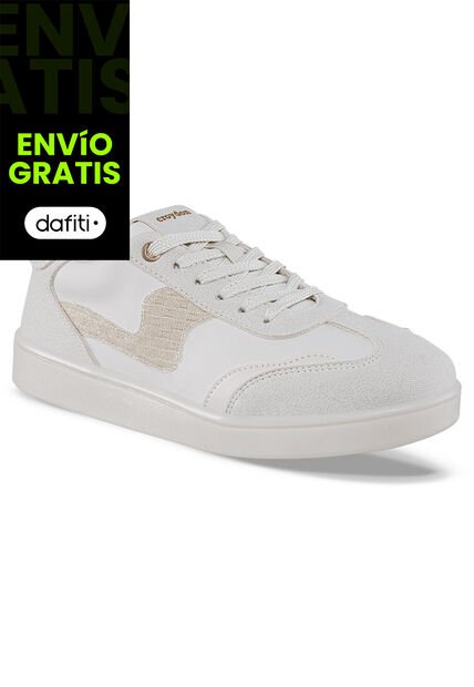 Tenis Urbanos Brendha Beige-Oro Croydon Para Mujer