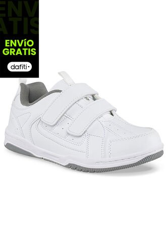 Tenis Colegio Leine V Blanco-Gris Para Niño Y Niña Croydon Croydon