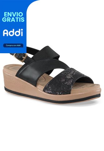 Sandalias Tacón Whitni Negro Croydon Para Mujer Croydon