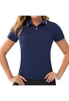 Camiseta Polo Laura Azul Para Mujer Croydon