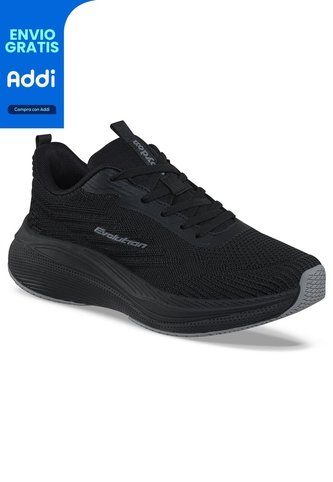 Tenis Running Yebar Negro-Negro Croydon Para Hombre Croydon