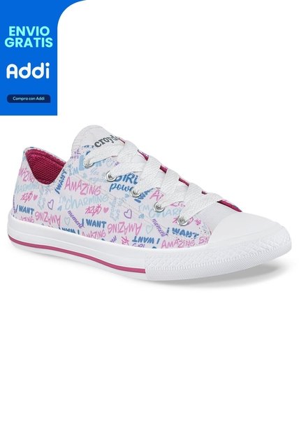 Tenis Casuales Charming Bajo Blanco Croydon Para Niña
