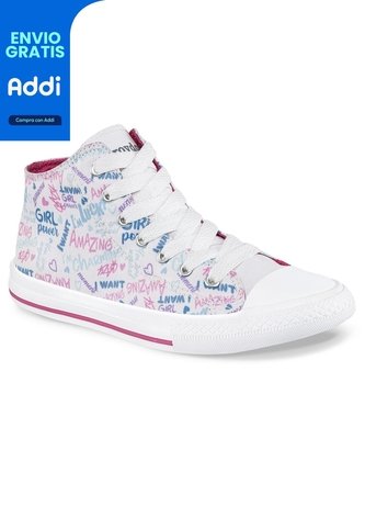Botines Charming Alto Blanco Croydon Para Niña Croydon