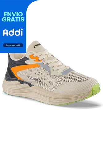 Tenis Running Ranito Beige-Azul Croydon Para Hombre Croydon