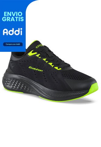 Tenis Running Armal Negro-Verde Croydon Para Hombre Croydon