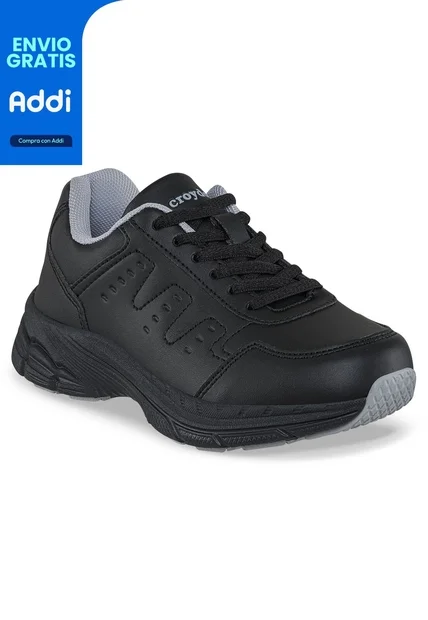 Tenis Colegio Rezol C Negro Croydon Para Niño Y Niña