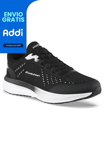 Tenis Running Deno Negro-Blanco Croydon Para Hombre Croydon