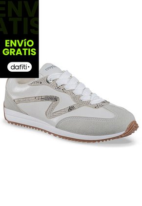 Tenis Urbanos Quimbaya Blanco-Gris Croydon Para Mujer