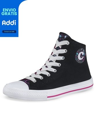 Botines Bubbie Alto Negro Croydon Para Niña Croydon