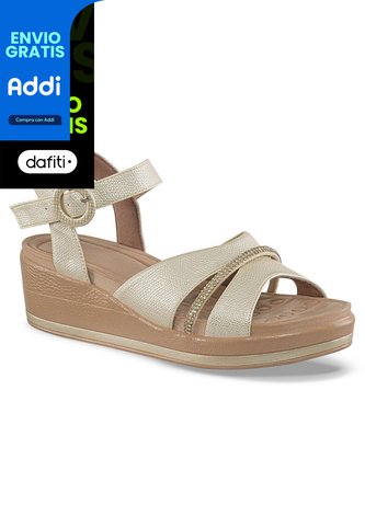 Sandalias Tacón Genoveva Oro Croydon Para Mujer Croydon