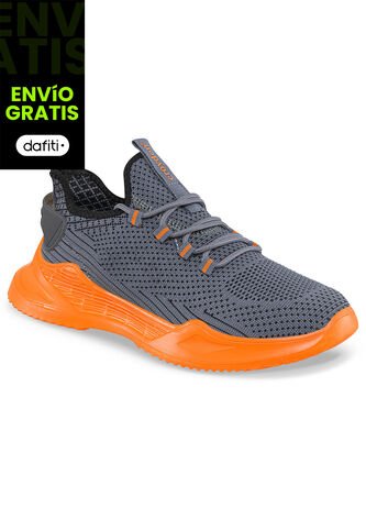 Tenis Running Wuwa Gris-Naranja Para Hombre Croydon Croydon