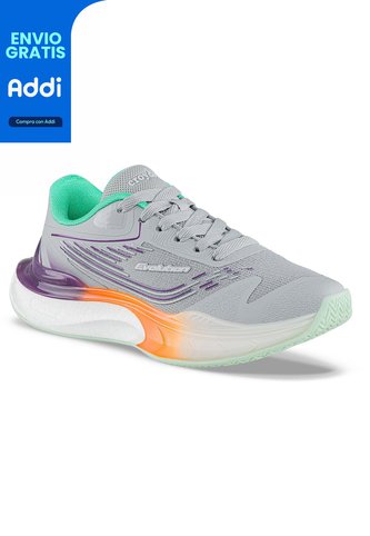 Tenis Running Mupu Gris-Naranja Croydon Para Mujer Croydon