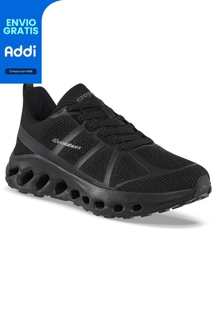 Tenis Running Garyk Negro-Negro Croydon Para Hombre
