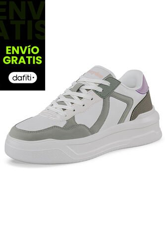Tenis Casuales Danz Beige-Verde Croydon Para Mujer Croydon
