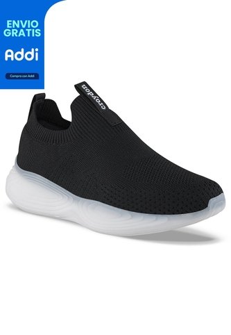 Tenis Para Caminar Shimin Negro-Blanco Croydon Para Hombre Croydon