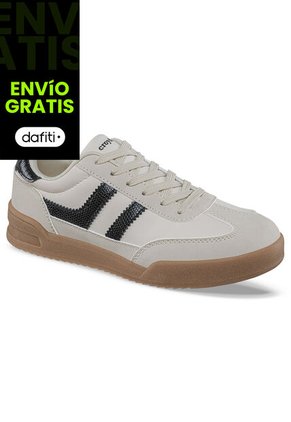 Tenis Casuales Lizon Beige-Negro Croydon Para Mujer