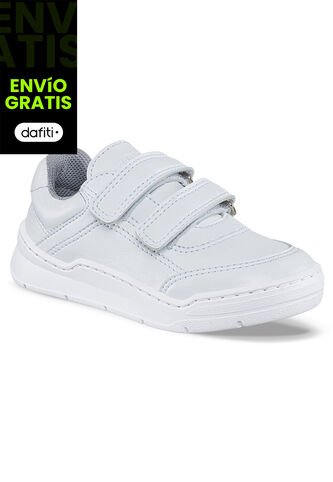 Tenis Colegio Roblo Velcro Blanco Para Niño Y Niña Croydon Croydon