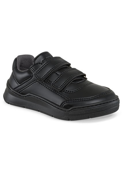 Tenis Colegio Roblo Velcro Negro Para Niño Y Niña Croydon