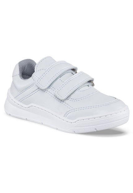 Tenis Colegio Roblo Velcro Blanco Para Niño Y Niña Croydon