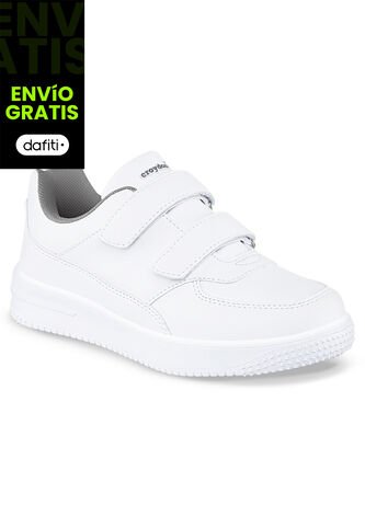 Tenis Colegio Shopir V Blanco-Gris Para Niño Y Niña Croydon Croydon