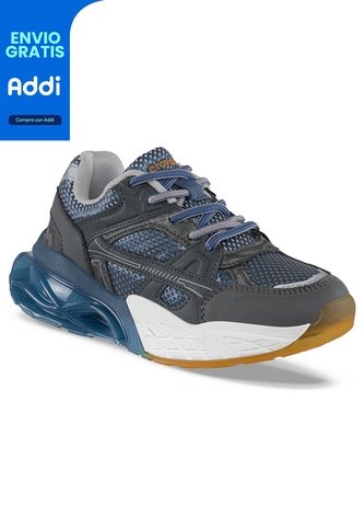 Tenis Urbanos Delzar Gris-Azul O Croydon Para Niño Croydon