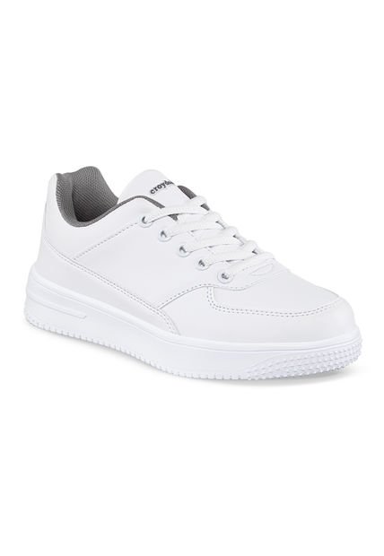 Tenis Colegio Shopir C Blanco-Gris Para Niño Y Niña Croydon