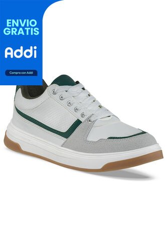 Tenis Urbanos Yorik Blanco-Verde Croydon Para Hombre Croydon