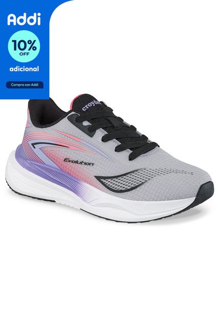 Tenis Running Xirte Gris Para Mujer Croydon