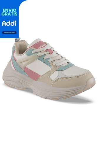 Tenis Urbanos Dosher Beige-Rosa Croydon Para Niña Croydon