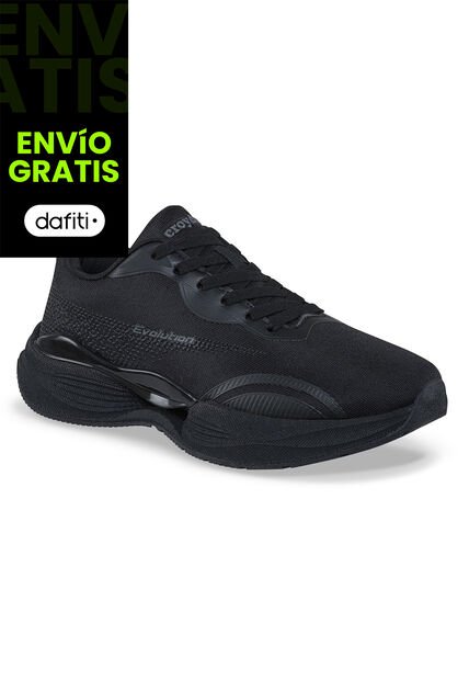 Tenis Running Zacol Negro-Negro Croydon Para Hombre