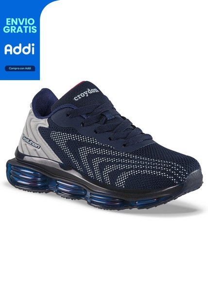 Tenis Running Ladano Azul-Gris Croydon Para Niño