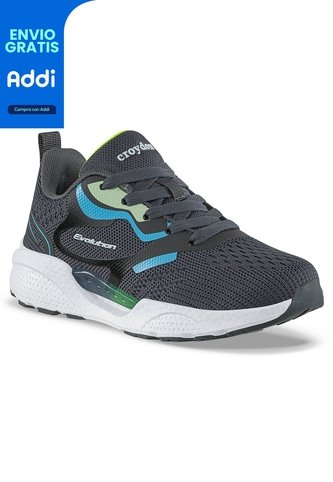 Tenis Running Loprin Gris Osc Croydon Para Niño Croydon